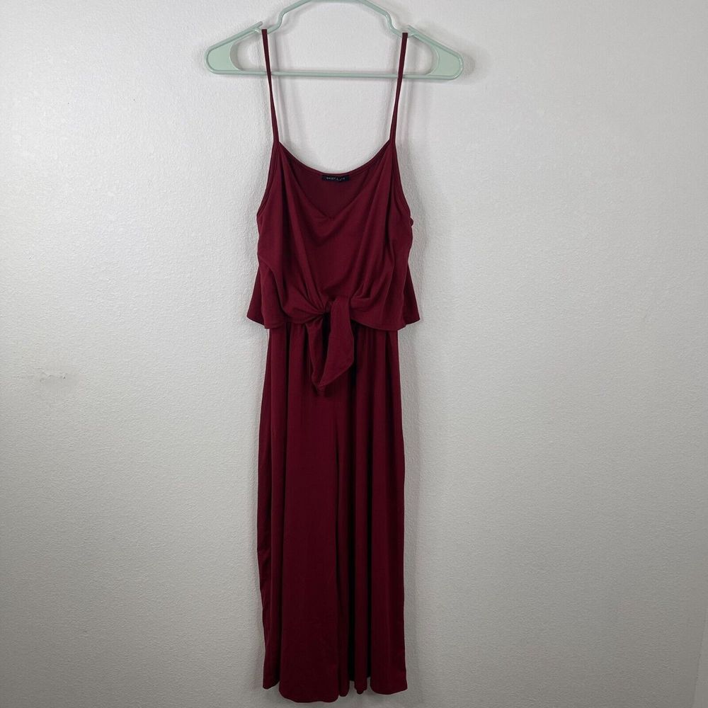 Sweet Claire Womens Romper Size S Berry Red Spaghetti Straps Summer Vacation
